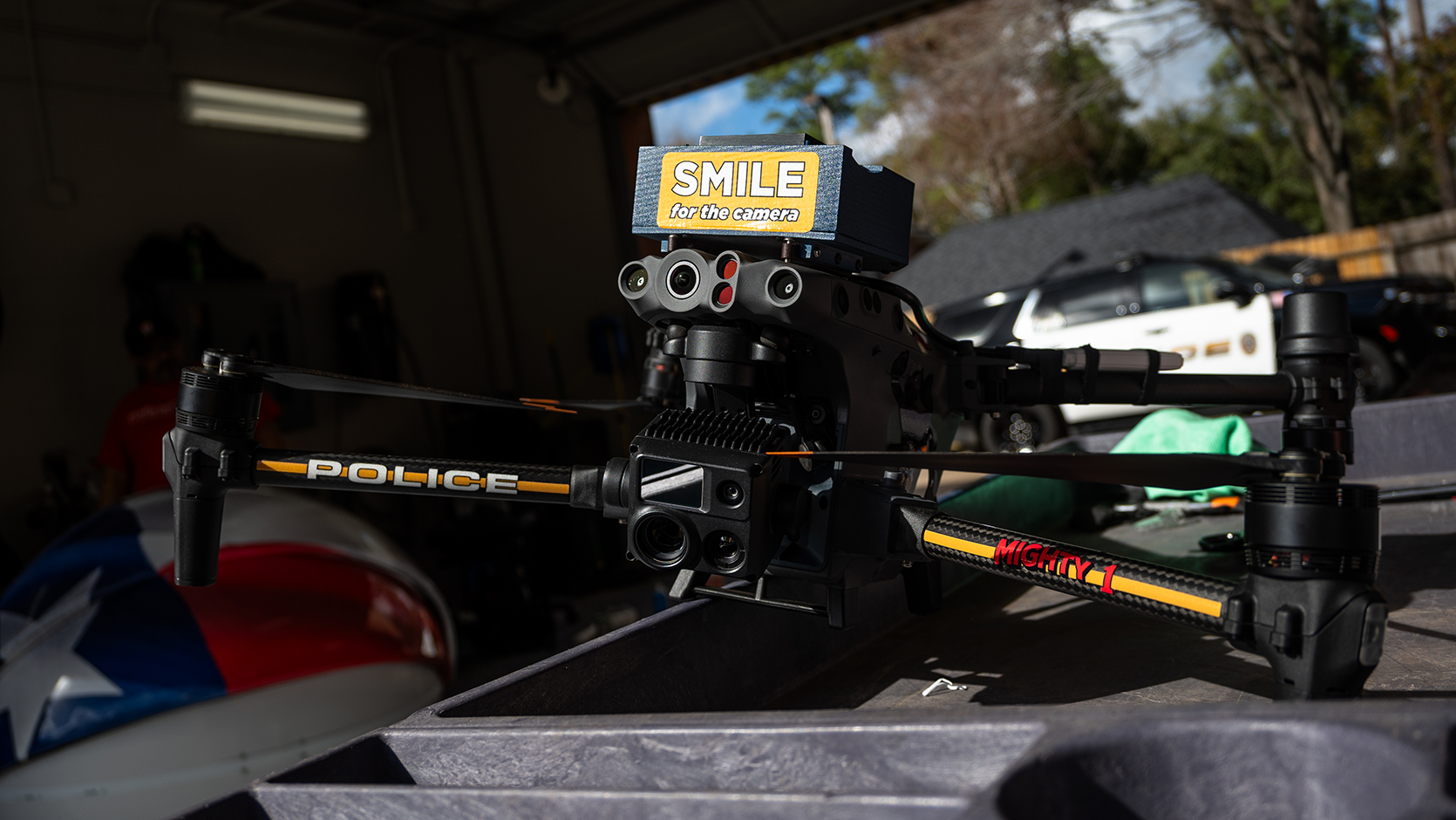 Memorial Villages Drone, Memorial Villages Police Department, Police Drone Graphics, Police Done, Police Drone Wraps, Drone Graphics, Drone Carbon Fiber Wrap, Drone Graphics, Custom Drone Wrap, Custom Police Drone Decals, Custom Police Drone Graphics