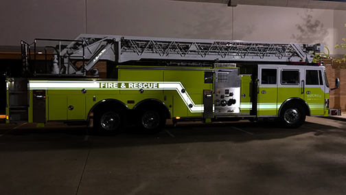 Reflective Fire Truck Graphics, Reflective Striping, Reflective Fire Truck Striping