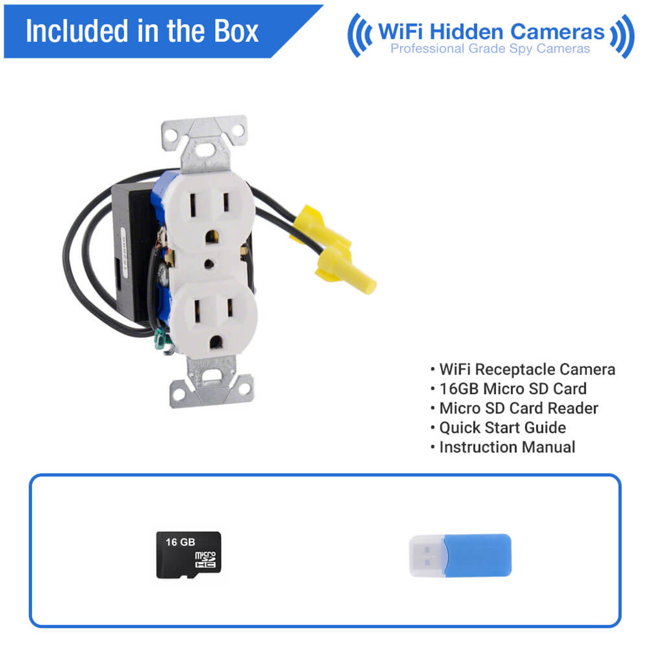 1080P HD WiFi Streaming AC Powered Electrical Outlet Hidden Camera -  SpygearGadgets