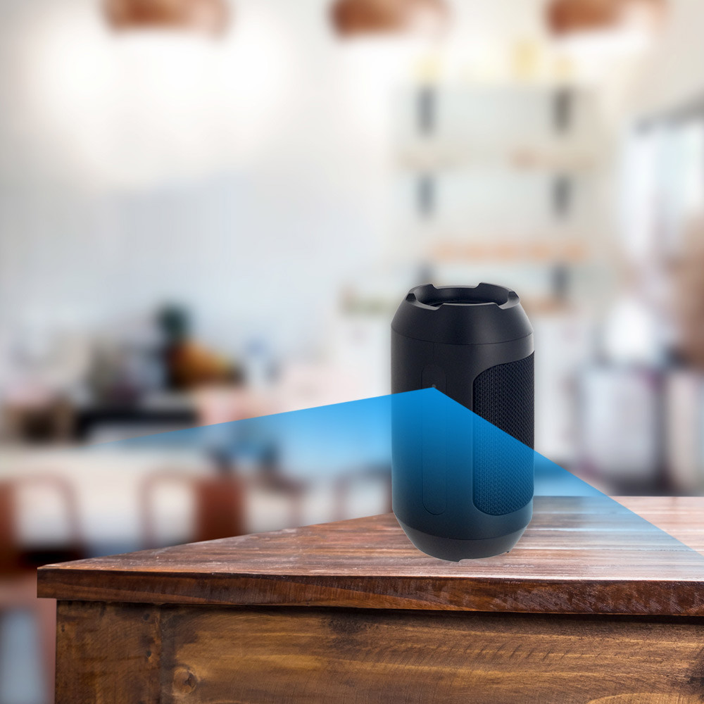 Bluetooth Speaker Hidden Camera on Table
