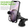 Smartphone Car Windshield Dash Mount with Retractable Arm - Black