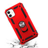 Finger Loop Armor Hybrid Case with 360° Rotating Ring Holder Kickstand for iPhone 11 - Red
