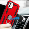 Finger Loop Armor Hybrid Case with 360° Rotating Ring Holder Kickstand for iPhone 11 - Red