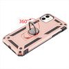 Finger Loop Armor Hybrid Case with 360° Rotating Ring Holder Kickstand for iPhone 11 - Rose Gold