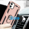 Finger Loop Armor Hybrid Case with 360° Rotating Ring Holder Kickstand for iPhone 11 - Rose Gold
