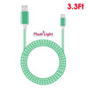 Flowing LED Lights USB-C (Type-C) Charge and Sync Cable - Green