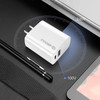 18W USB-C PD Power Delivery + 2.4A USB-A Wall Charger + USB-C to Lightning Cable - White