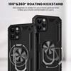 Finger Loop Armor Hybrid Case with 360° Rotating Ring Holder Kickstand for iPhone 12 / iPhone 12 Pro - Black