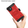 Kinetic Hybrid Armor Case with Belt Clip Holster for iPhone 12 / iPhone 12 Pro - Red