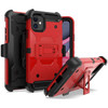 Kinetic Hybrid Armor Case with Belt Clip Holster for iPhone 12 / iPhone 12 Pro - Red