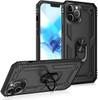 Finger Loop Armor Hybrid Case with 360° Rotating Ring Holder Kickstand for iPhone 12 Pro Max - Black