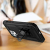 Finger Loop Armor Hybrid Case with 360° Rotating Ring Holder Kickstand for iPhone 12 Pro Max - Black