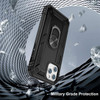 Finger Loop Armor Hybrid Case with 360° Rotating Ring Holder Kickstand for iPhone 12 Pro Max - Black