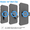 Advanced Armor Hybrid Case with Holster Belt Clip for iPhone 12 / iPhone 12 Pro - Black