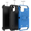 Kinetic Hybrid Armor Case with Belt Clip Holster for iPhone 12 Pro Max - Blue