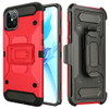Kinetic Hybrid Armor Case with Belt Clip Holster for iPhone 12 Pro Max - Red