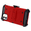 Kinetic Hybrid Armor Case with Belt Clip Holster for iPhone 12 Pro Max - Red