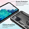 Finger Loop Armor Hybrid Case with 360° Rotating Ring Holder Kickstand for Samsung Galaxy S20 FE Fan Edition - Black