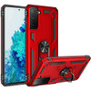 Finger Loop Armor Hybrid Case with 360° Rotating Ring Holder Kickstand for Samsung Galaxy S21 Plus 5G - Red