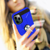 Dynamic Dual Layer Hybrid Case with Ring Stent Finger Loop for iPhone 12 Pro Max - Navy Blue