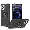 Robust Series Dual Layer Hybrid Case with Ring Stent Finger Loop for iPhone 12 / iPhone 12 Pro - Black