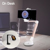 Dashboard, Windshield and Desktop Phone Mount with 360 Degree Rotation and Adjustable Folding Arms - Black