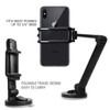 Dashboard, Windshield and Desktop Phone Mount with 360 Degree Rotation and Adjustable Folding Arms - Silver