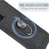 Finger Loop Armor Hybrid Case with 360° Rotating Ring Holder Kickstand for Samsung Galaxy A02s - Black