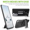 Shell Holster Kickstand Case with Spring Belt Clip for Samsung Galaxy S21 5G - Black