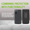 Shell Holster Kickstand Case with Spring Belt Clip for Samsung Galaxy S21 5G - Black