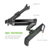 Universal Back Seat Headrest Tablet/Phone Mount Holder with 360 Degree Rotation Extendable Telescopic Arm - Black