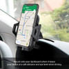 Dashboard Clip Mount Phone Holder with Non-Slip Clamp, Automatic Arm Release Button and 360 Degree Rotation - Black