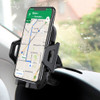 Dashboard Clip Mount Phone Holder with Non-Slip Clamp, Automatic Arm Release Button and 360 Degree Rotation - Black