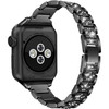 Luxury Stainless Steel Diamond Link Watch Band for Apple Watch 45mm / 44mm / 42mm - Black