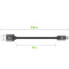 3-Pack 4-inch Premium Nylon Braided USB-A to USB-C (Type-C) High-Speed Charge & Sync Cable - Black