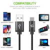 3-Pack 4-inch Premium Nylon Braided USB-A to USB-C (Type-C) High-Speed Charge & Sync Cable - Black