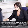 Durable Hands-Free 3.5mm Headset with Flexible Boom Mic - Black