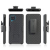 Shell Holster Kickstand Case with Spring Belt Clip for Samsung Galaxy A12 - Black