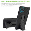 Shell Holster Kickstand Case with Spring Belt Clip for Samsung Galaxy A12 - Black