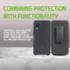 Shell Holster Kickstand Case with Spring Belt Clip for Samsung Galaxy A12 - Black
