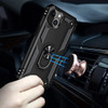 Military Grade Finger Loop Case with 360° Rotating Ring Holder Kickstand for iPhone 13 - Black
