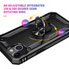 Military Grade Finger Loop Case with 360° Rotating Ring Holder Kickstand for iPhone 13 - Black