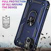Military Grade Finger Loop Case with 360° Rotating Ring Holder Kickstand for iPhone 13 - Navy Blue