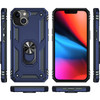 Military Grade Finger Loop Case with 360° Rotating Ring Holder Kickstand for iPhone 13 - Navy Blue