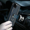 Military Grade Finger Loop Case with 360° Rotating Ring Holder Kickstand for iPhone 13 Pro Max - Navy Blue