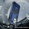 Military Grade Finger Loop Case with 360° Rotating Ring Holder Kickstand for iPhone 13 Pro Max - Navy Blue