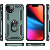 Military Grade Finger Loop Case with 360° Rotating Ring Holder Kickstand for iPhone 13 Mini - Midnight Green