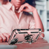 Military Grade Finger Loop Case with 360° Rotating Ring Holder Kickstand for iPhone 13 Mini - Rose Gold