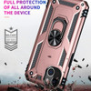 Military Grade Finger Loop Case with 360° Rotating Ring Holder Kickstand for iPhone 13 Mini - Rose Gold