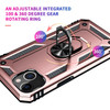 Military Grade Finger Loop Case with 360° Rotating Ring Holder Kickstand for iPhone 13 Mini - Rose Gold